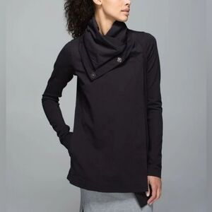 LULULEMON SAVASANA WRAP Women's 6 Black Jacket Cardigan Vtg Minimalist